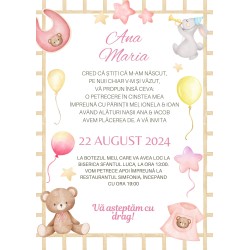 Invitație Botez (Model 7)