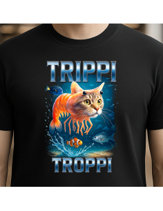 Tricou Negru "Trippi Troppi"