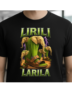 Tricou Negru "Lirili Larila"
