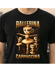 Tricou Negru "Ballerina Cappuccina"